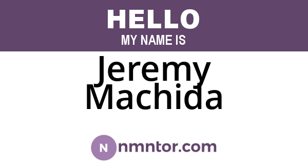 Jeremy Machida