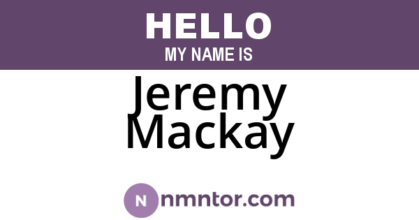 Jeremy Mackay