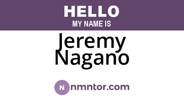Jeremy Nagano