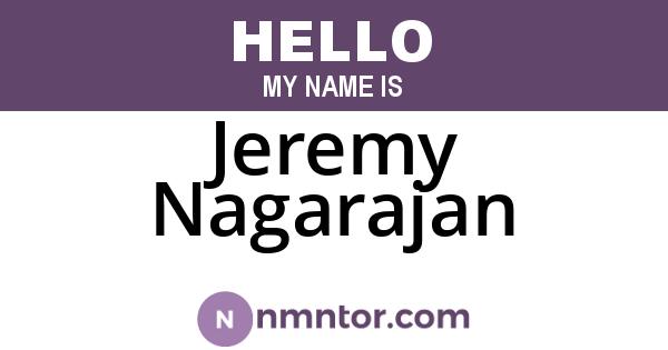 Jeremy Nagarajan