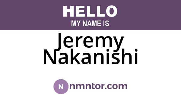 Jeremy Nakanishi