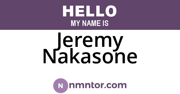 Jeremy Nakasone