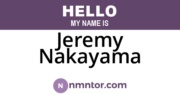 Jeremy Nakayama