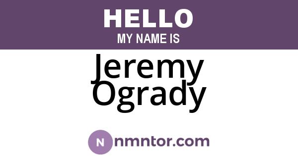 Jeremy Ogrady