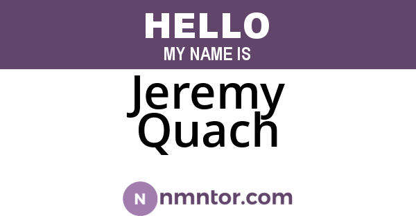 Jeremy Quach