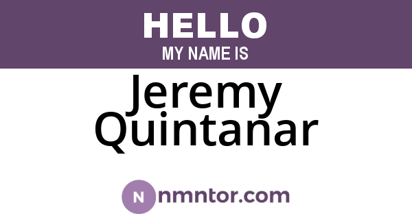 Jeremy Quintanar
