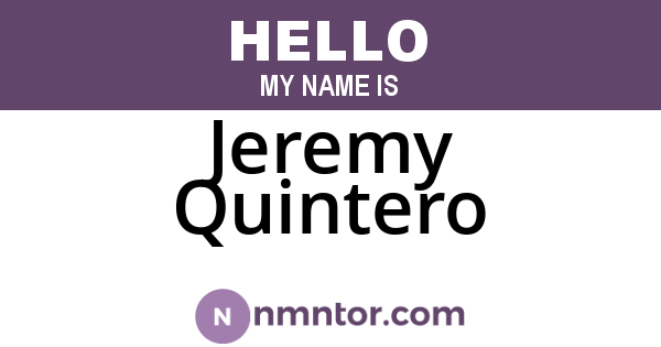 Jeremy Quintero