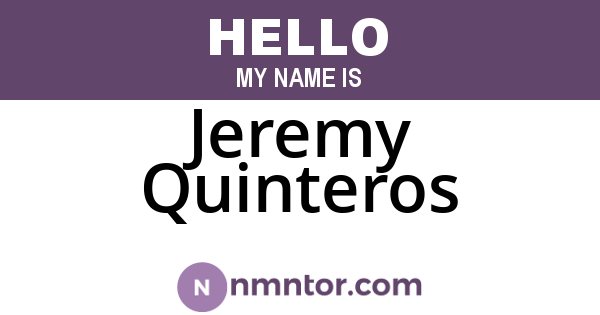 Jeremy Quinteros