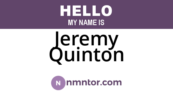 Jeremy Quinton