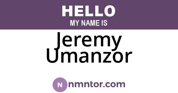 Jeremy Umanzor
