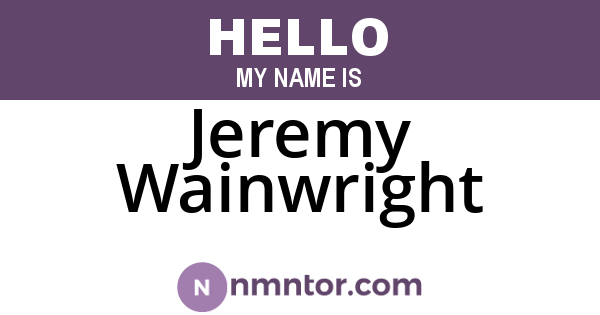 Jeremy Wainwright