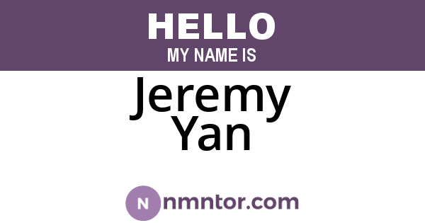 Jeremy Yan