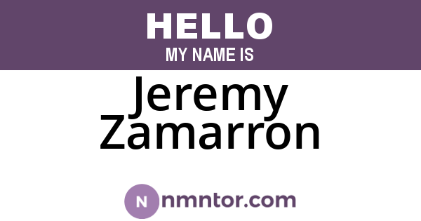 Jeremy Zamarron