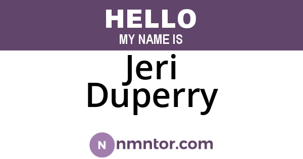 Jeri Duperry