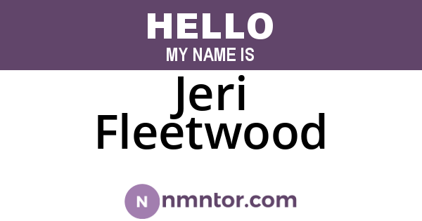 Jeri Fleetwood