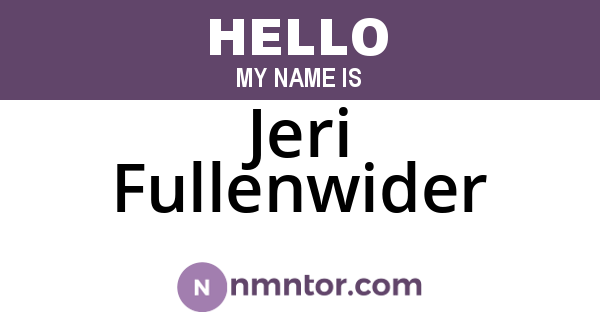 Jeri Fullenwider