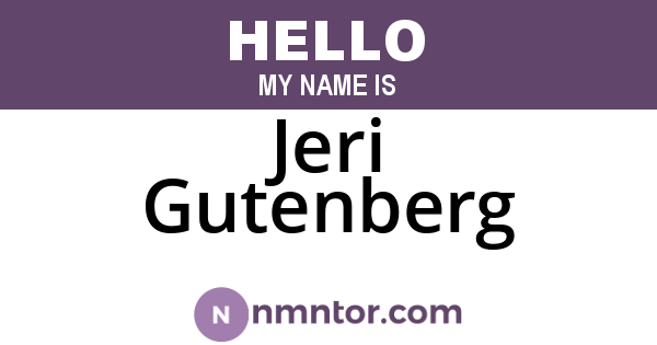Jeri Gutenberg