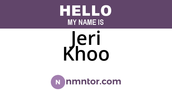 Jeri Khoo