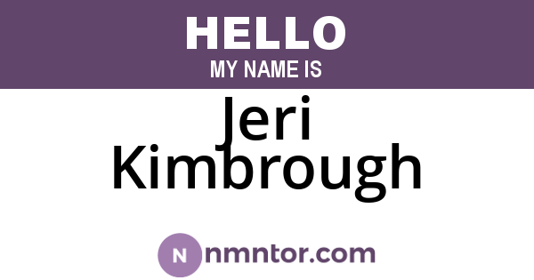 Jeri Kimbrough