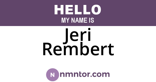 Jeri Rembert