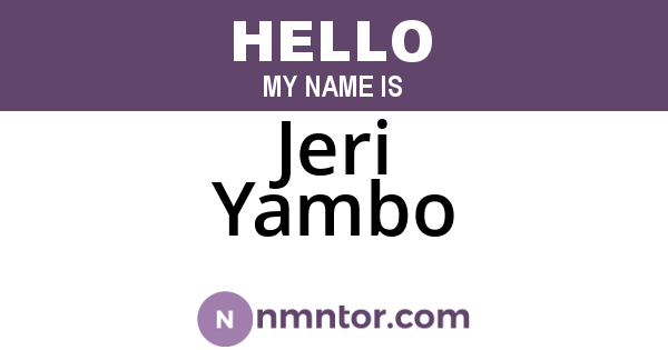 Jeri Yambo