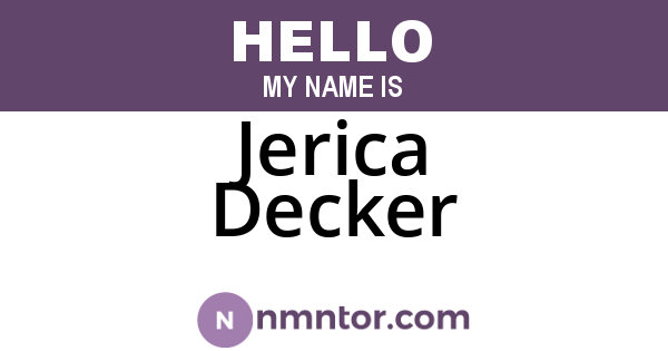 Jerica Decker