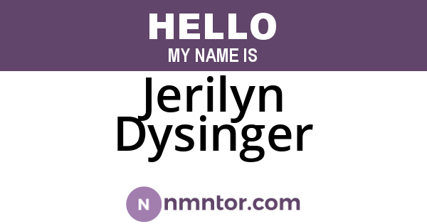 Jerilyn Dysinger