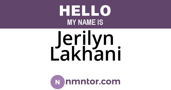Jerilyn Lakhani