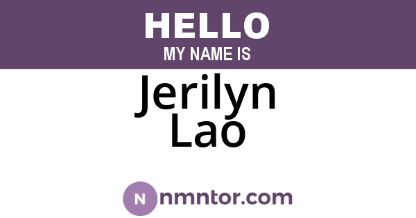 Jerilyn Lao