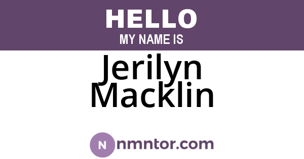 Jerilyn Macklin
