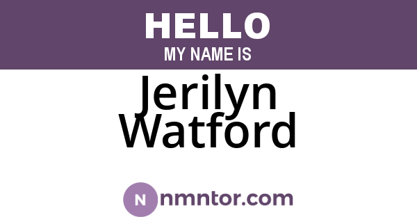 Jerilyn Watford