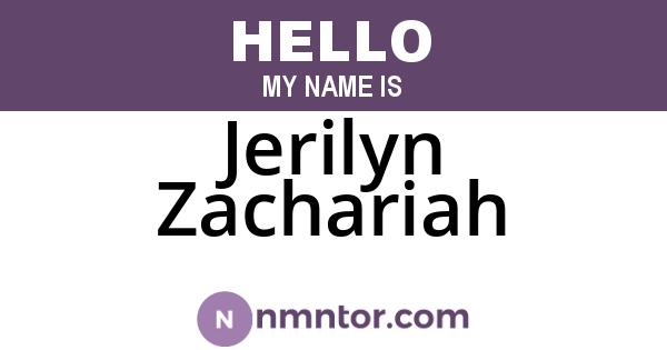 Jerilyn Zachariah