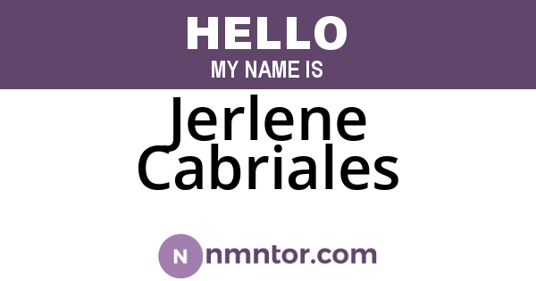 Jerlene Cabriales