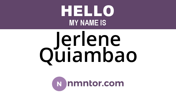 Jerlene Quiambao