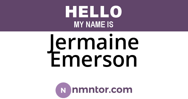 Jermaine Emerson
