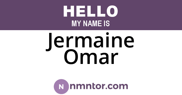 Jermaine Omar