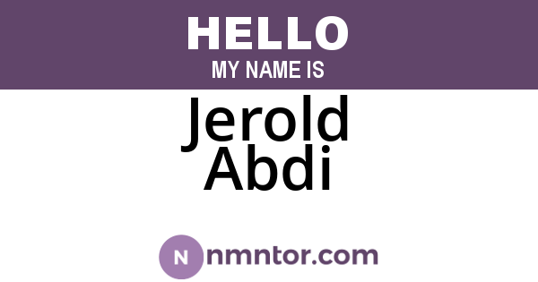 Jerold Abdi