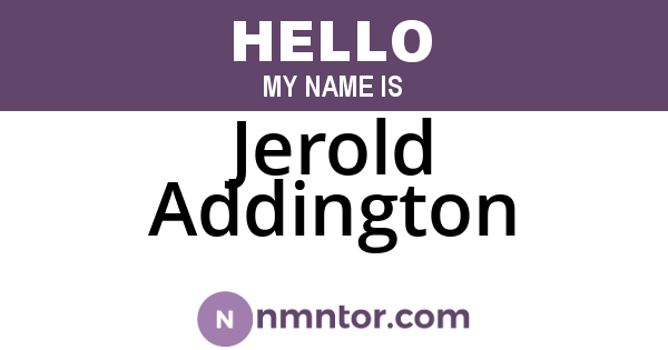 Jerold Addington