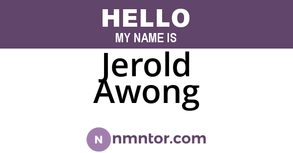 Jerold Awong