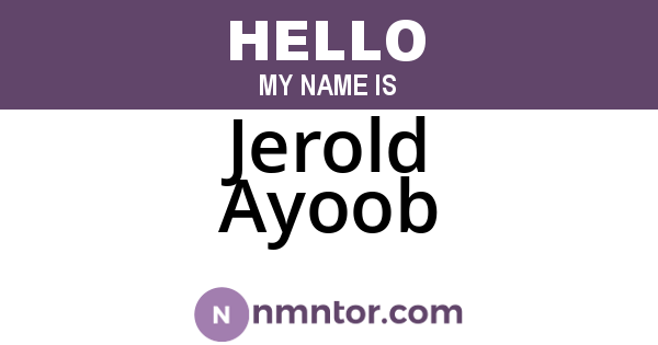 Jerold Ayoob