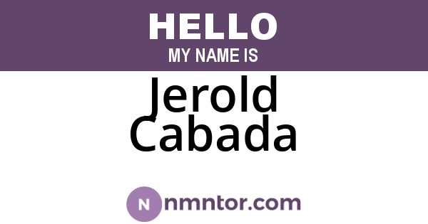 Jerold Cabada