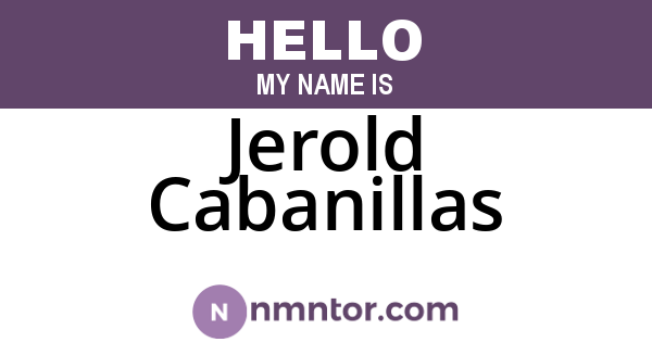 Jerold Cabanillas