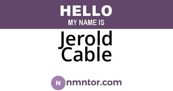 Jerold Cable