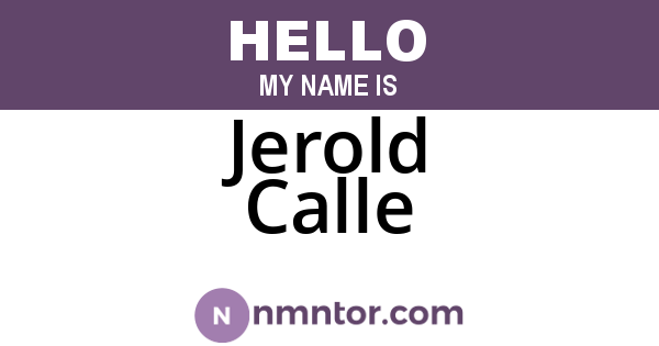 Jerold Calle