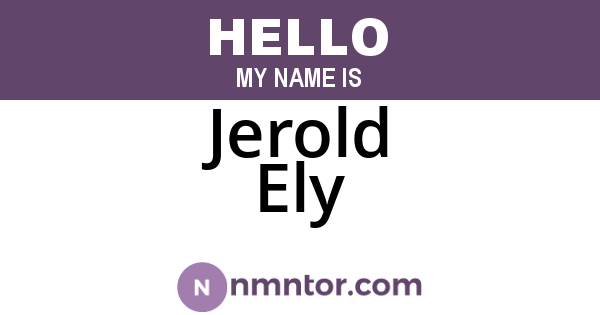 Jerold Ely