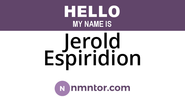 Jerold Espiridion