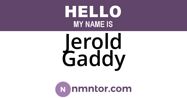 Jerold Gaddy