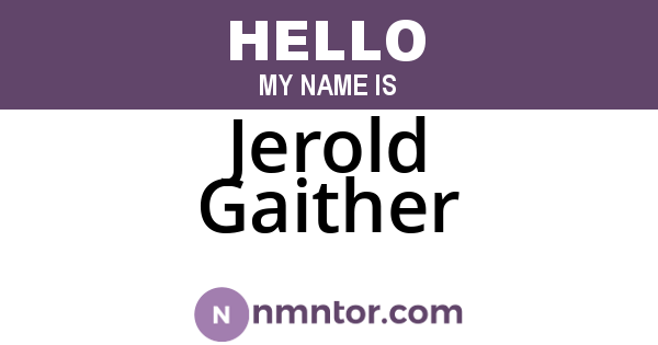 Jerold Gaither