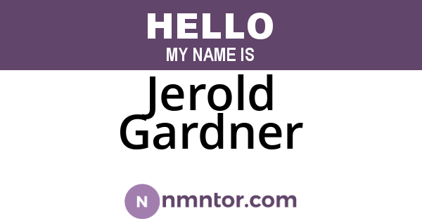 Jerold Gardner