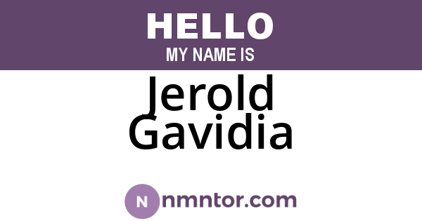 Jerold Gavidia